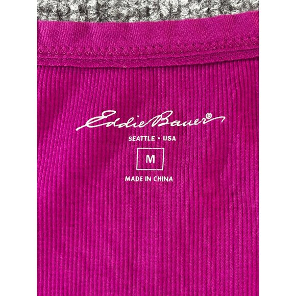 Eddie Bauer Tank Top Women's Medium fuchsia ruffled top - Picture 4 of 9